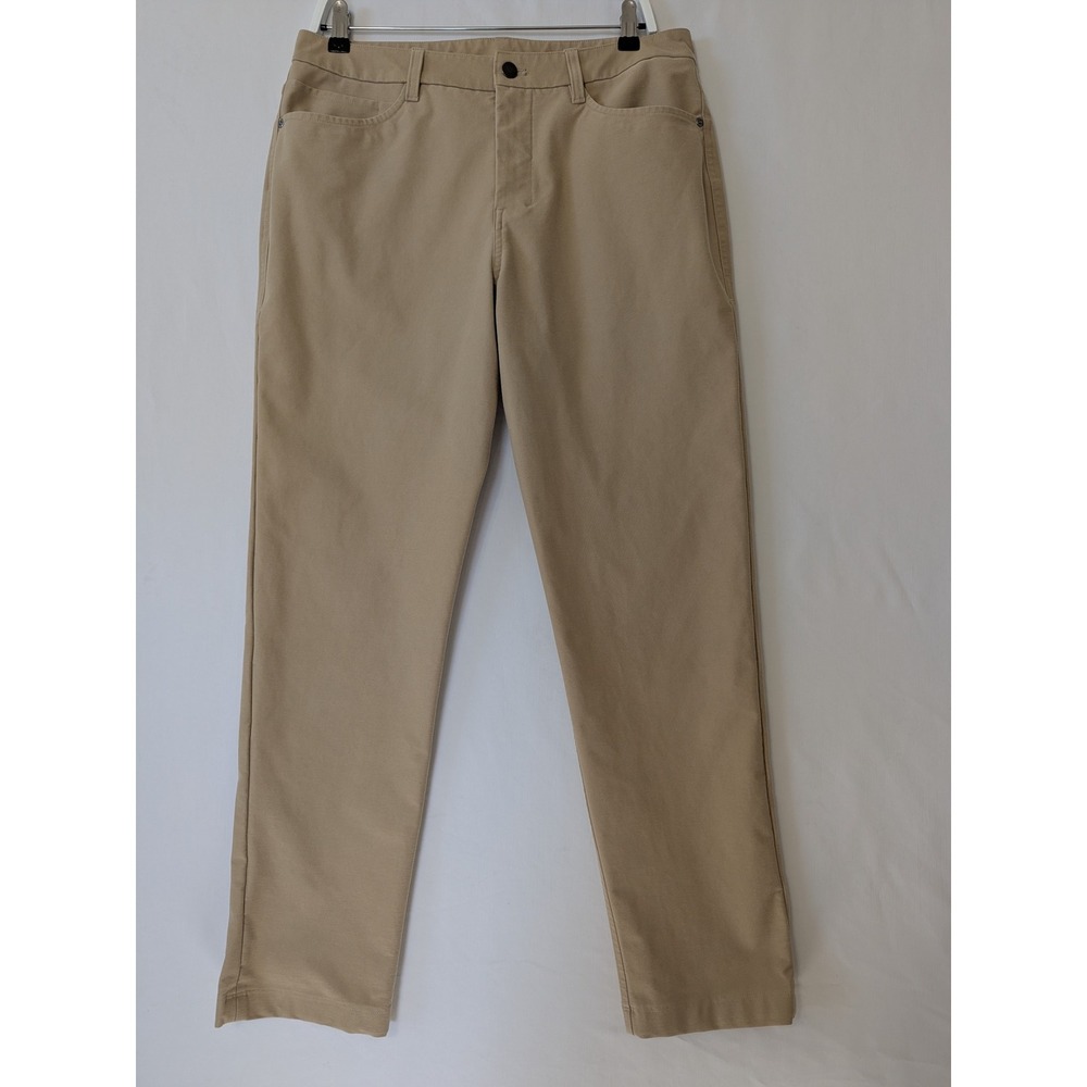 Lululemon Lab Utilitech 5 Pocket Pants Tan Beige‎ Mens Size 32 Straight Leg